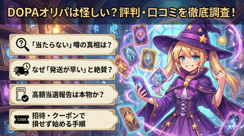 DOPAオリパ商標記事アイキャッチ画像
