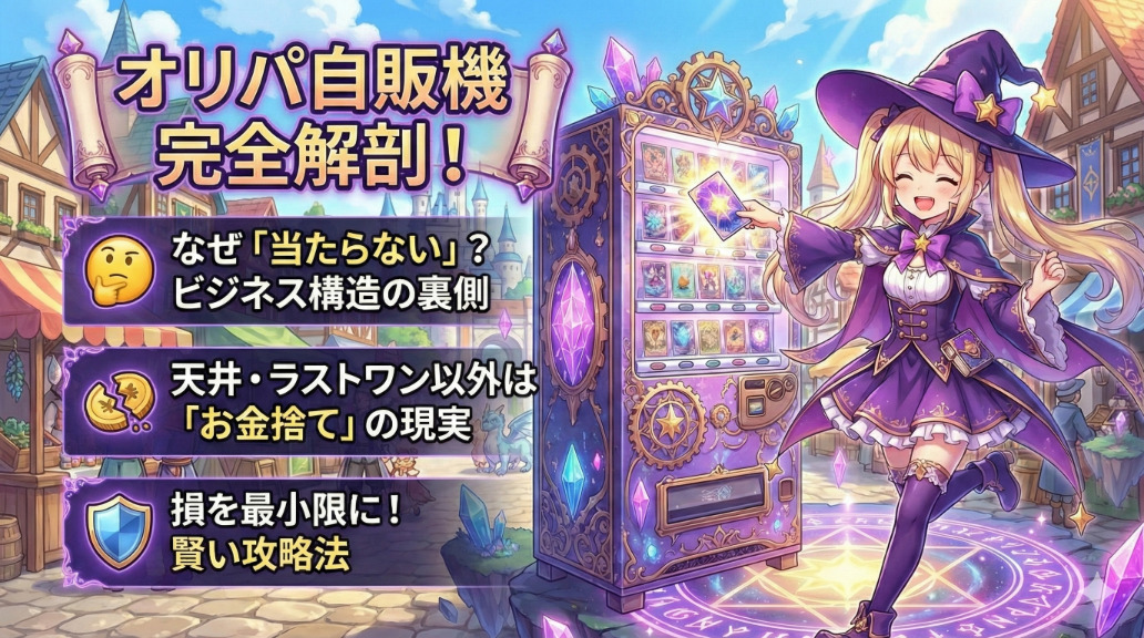オリパ自販機の仕組みと確率を完全解剖記事アイキャッチ画像