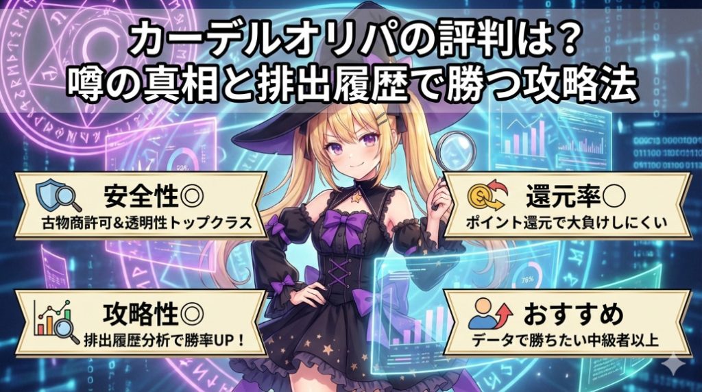 カーデルオリパの評判は？怪しい噂の真相と「排出履歴」で勝つ攻略法記事のアイキャッチ画像